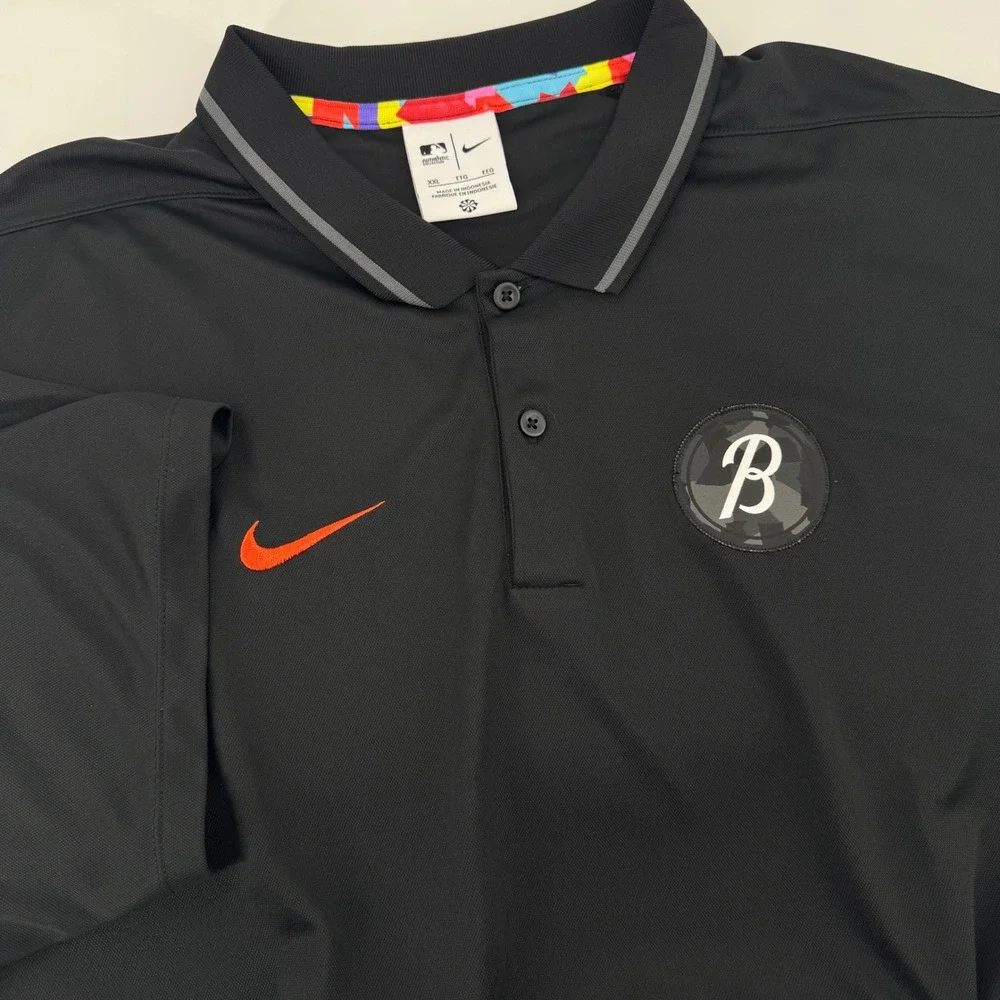 Nike MLB Authentic Collection Brooklyn Dodgers Dri-FIT Polo Shirt Mens XXL Black